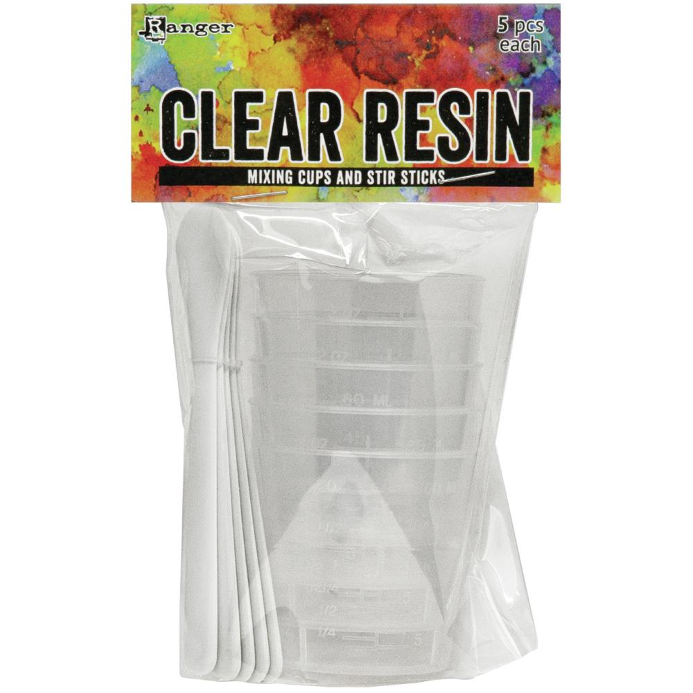 Tim Holtz CLEAR RESIN CUPS AND STIR STICKS Ranger ink73420