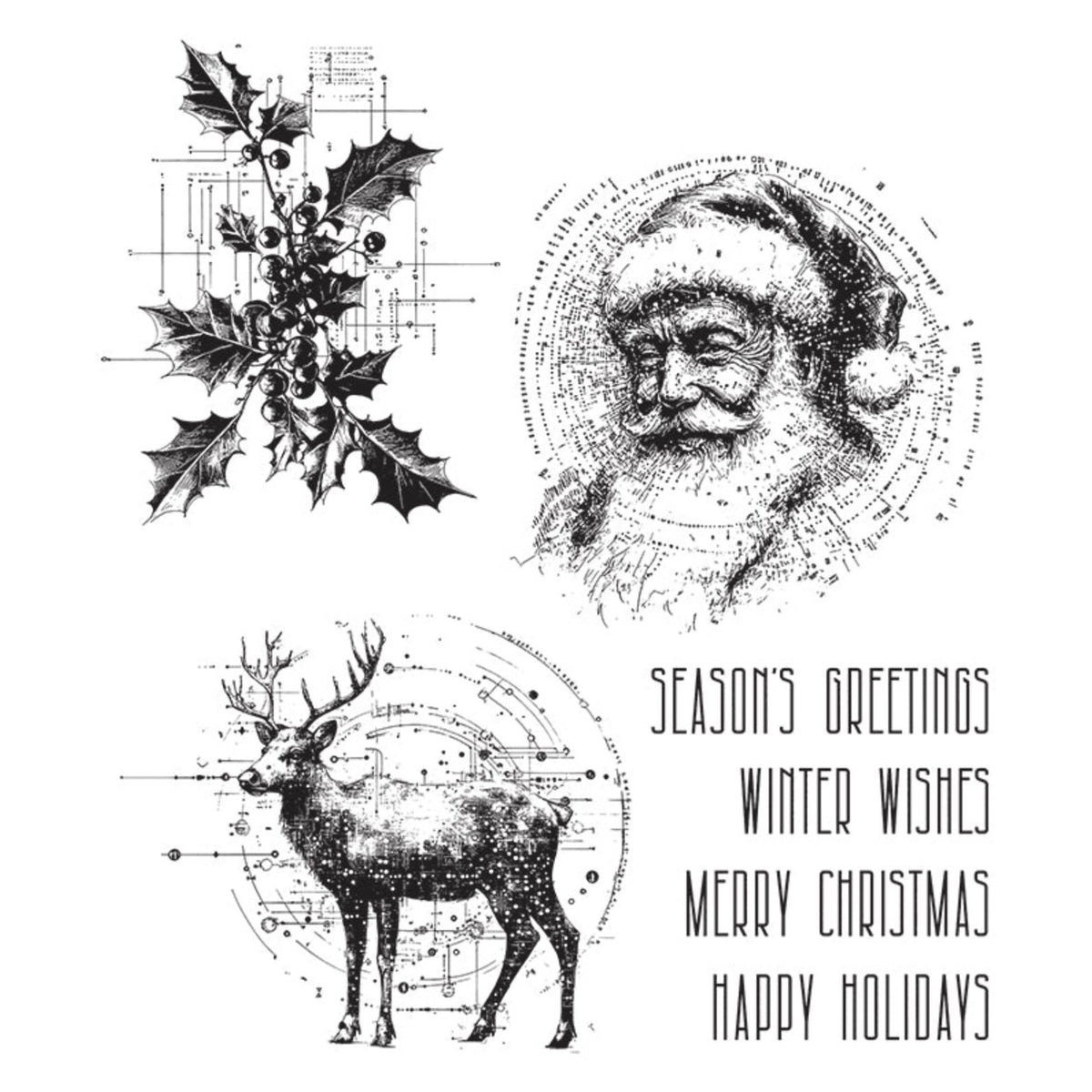 Tim Holtz Christmas 2026 Release I Want It All Cling Stamp Bundle product image 2