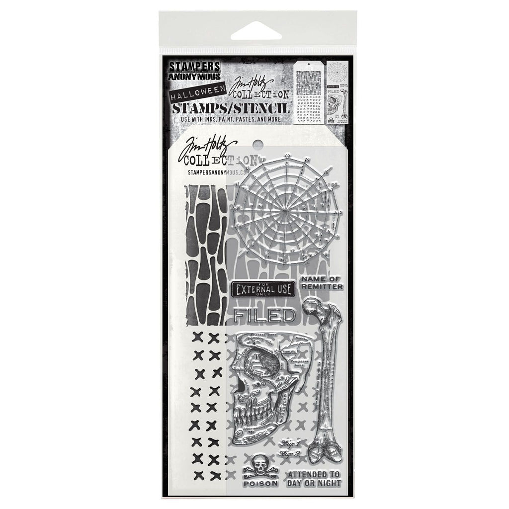Tim Holtz Clear Stamps and Stencil Anatomy, Cells, Stitches thmm197