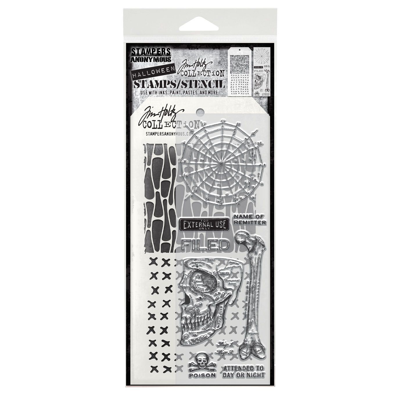 Tim Holtz Clear Stamps and Stencil Anatomy, Cells, Stitches thmm197