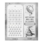 Tim Holtz Clear Stamps and Stencil Birthday, Diamond Dot and Stars thmm143 product image