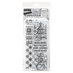 Tim Holtz Clear Stamps and Stencil Blue Prints Winter, Flurries and Holiday Knit thmm158