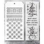 Tim Holtz Clear Stamps and Stencil Blue Prints Winter, Flurries and Holiday Knit thmm158 product image