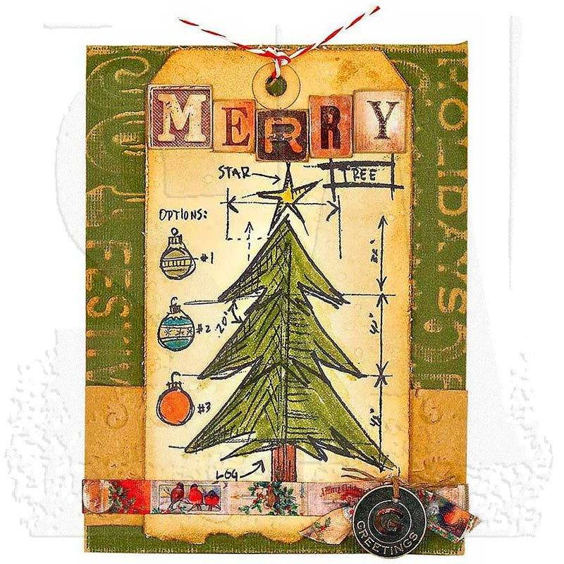 Tim Holtz Clear Stamps and Stencil Blue Prints Winter, Flurries and Holiday Knit thmm158 tag