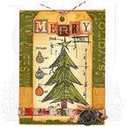 Tim Holtz Clear Stamps and Stencil Blue Prints Winter, Flurries and Holiday Knit thmm158 tag