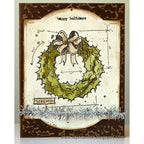 Tim Holtz Clear Stamps and Stencil Blueprint Christmas 1, Twinkle, Flurries thmm191 wreath