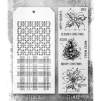 Tim Holtz Clear Stamps and Stencil Blueprint Christmas 2, Plaid, Nordic thmm192 product image