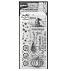 Tim Holtz Clear Stamps and Stencil Blueprint Spells, Rosette, Falling Stars thmm201