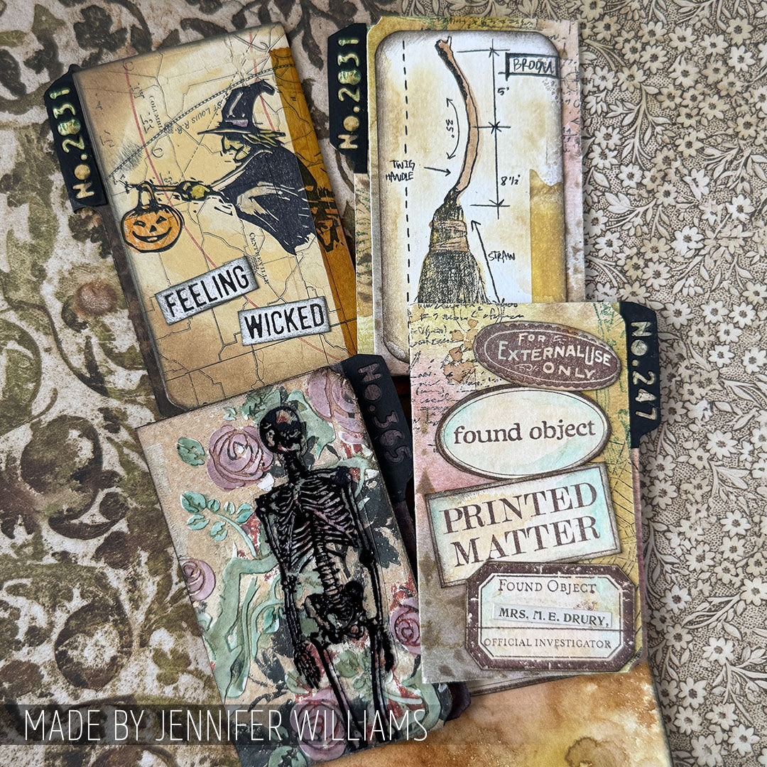 Tim Holtz Clear Stamps and Stencil Blueprint Spells, Rosette, Falling Stars thmm201 halloween folders jennifer williams