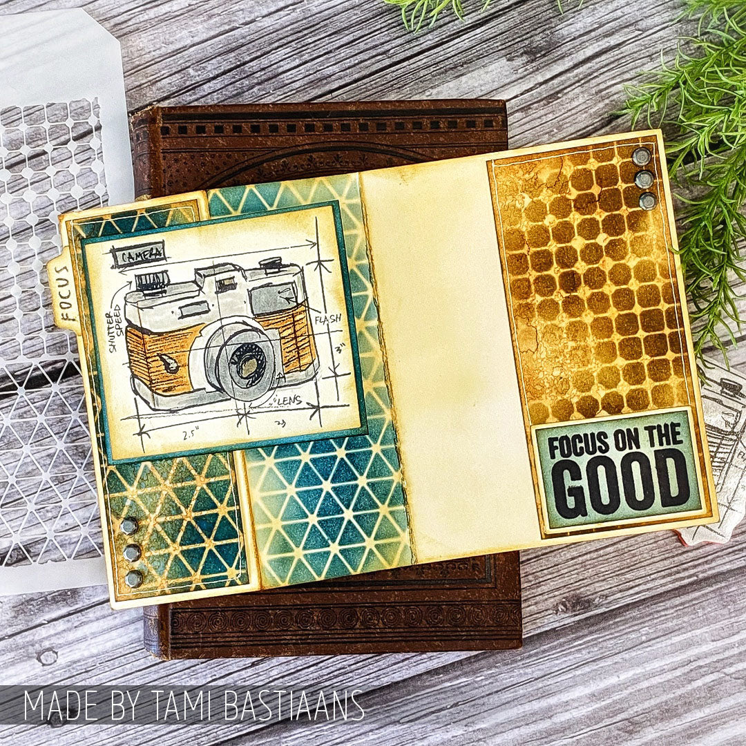 Tim Holtz Clear Stamps and Stencil Bold Sayings, Grid Dot and Diamonds thmm140 focus