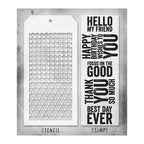 Tim Holtz Clear Stamps and Stencil Bold Sayings, Grid Dot and Diamonds thmm140 product image