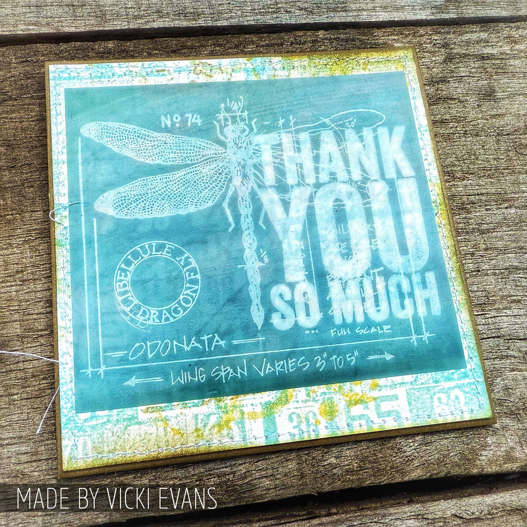 Tim Holtz Clear Stamps and Stencil Bold Sayings, Grid Dot and Diamonds thmm140 thanks
