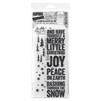 Tim Holtz Clear Stamps and Stencil Bold Text XMAS, Falling Stars and Tree Lot thmm153