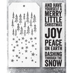 Tim Holtz Clear Stamps and Stencil Bold Text XMAS, Falling Stars and Tree Lot thmm153 product image