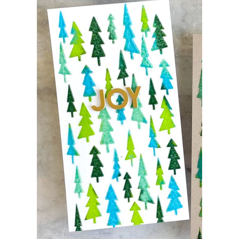 Tim Holtz Clear Stamps and Stencil Bold Text XMAS, Falling Stars and Tree Lot thmm153 trees