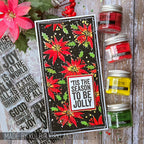 Tim Holtz Clear Stamps and Stencil Bold Tidings, Flurries and Gatherings thmm133 jolly