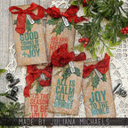 Tim Holtz Clear Stamps and Stencil Bold Tidings, Flurries and Gatherings thmm133 tag
