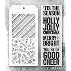 Tim Holtz Clear Stamps and Stencil Bold Tidings, Peppermint, Pinecones thmm179 product image 1