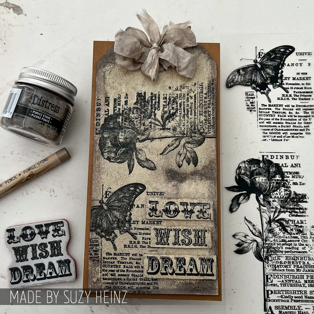 Tim Holtz Clear Stamps and Stencil Botanic Collage, Plus and Focus thmm160 flower