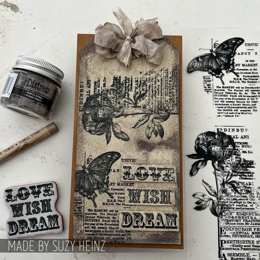 Tim Holtz Clear Stamps and Stencil Botanic Collage, Plus and Focus thmm160 flower