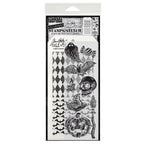 Tim Holtz Clear Stamps and Stencil Carved Frights, Batground, Harlequin thmm196