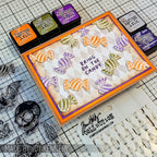 Tim Holtz Clear Stamps and Stencil Carved Frights, Batground, Harlequin thmm196 candy