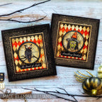 Tim Holtz Clear Stamps and Stencil Carved Frights, Batground, Harlequin thmm196 harlequin background