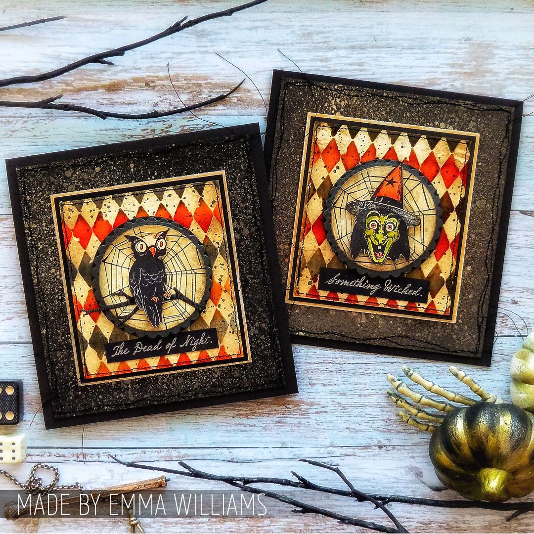 Tim Holtz Clear Stamps and Stencil Carved Frights, Batground, Harlequin thmm196 harlequin background