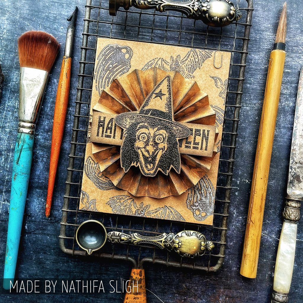 Tim Holtz Clear Stamps and Stencil Carved Frights, Batground, Harlequin thmm196 witch