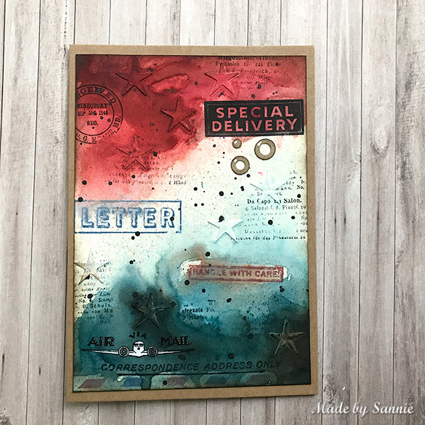 Tim Holtz Clear Stamps and Stencil Correspondence, Direction and Shifter Stars thmm141 special delivery