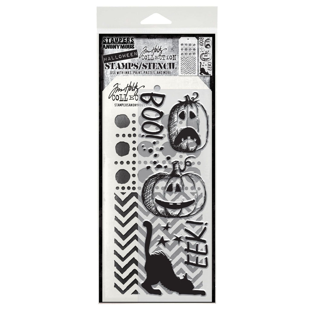 Tim Holtz Clear Stamps and Stencil Eek A Boo, Dotted Line, Zigzag thmm195