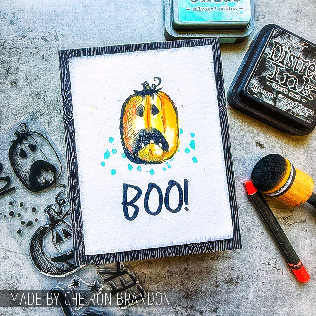 Tim Holtz Clear Stamps and Stencil Eek A Boo, Dotted Line, Zigzag thmm195 boo!