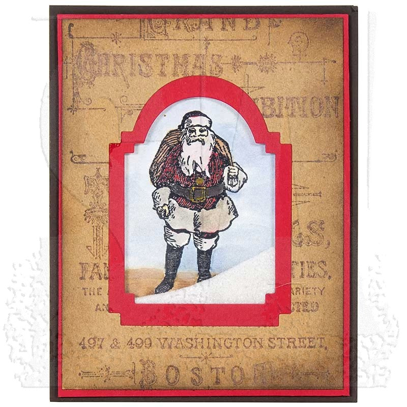 Tim Holtz Clear Stamps and Stencil Festive Overlay, Starry and Rosette thmm135 santa