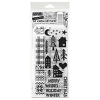 Tim Holtz Clear Stamps and Stencil Festive Print, Holiday Knit, Gingham thmm187