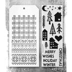 Tim Holtz Clear Stamps and Stencil Festive Print, Holiday Knit, Gingham thmm187 product image