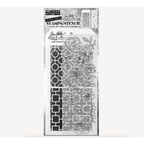 Tim Holtz Clear Stamps and Stencil Floral Elements, Linked Circles and Linked Squares thmm161