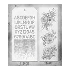 Tim Holtz Clear Stamps and Stencil Floral Outlines, Schoolhouse and Dot Fade thmm138 product image