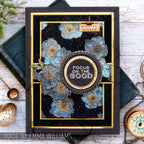 Tim Holtz Clear Stamps and Stencil Flower Garden, Bubbles and Gingham thmm124 embossed