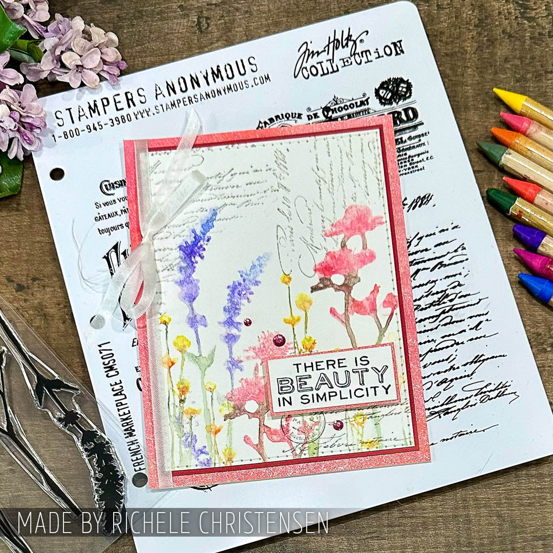 Tim Holtz Clear Stamps and Stencil Flower Garden, Bubbles and Gingham thmm124 words