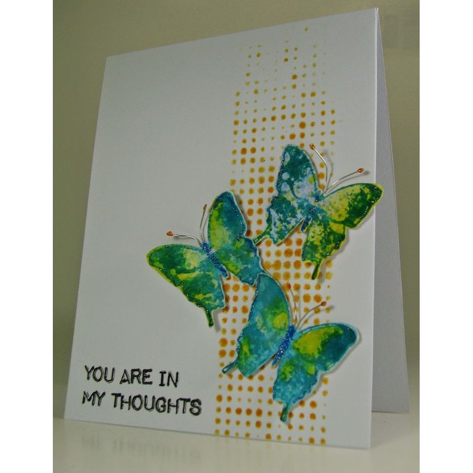 Tim Holtz Clear Stamps and Stencil Flutter, Floral and Trellis thmm144 butterflies