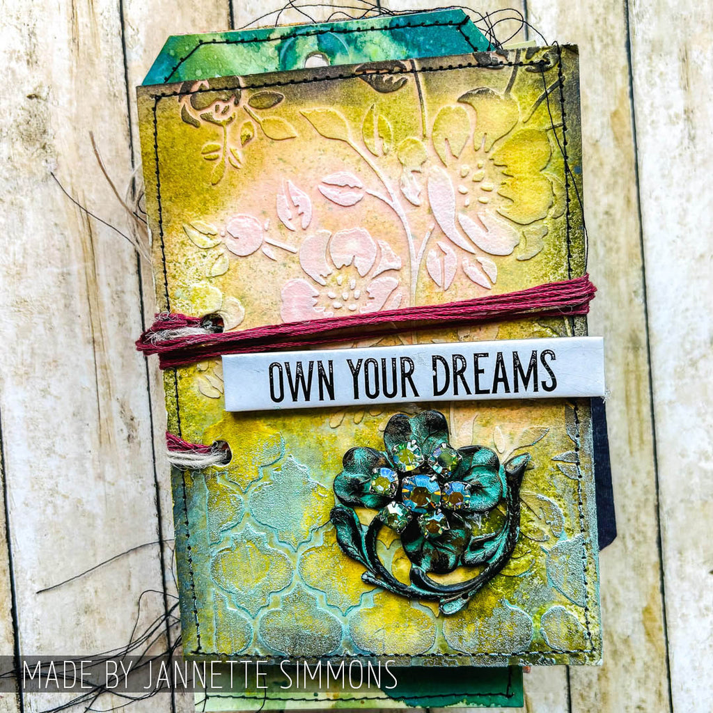 Tim Holtz Clear Stamps and Stencil Flutter, Floral and Trellis thmm144 dreams