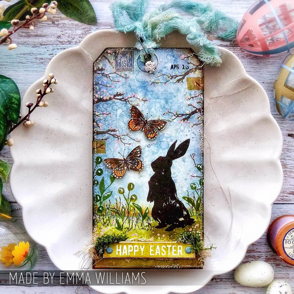 Tim Holtz Clear Stamps and Stencil Flutter, Floral and Trellis thmm144 easter