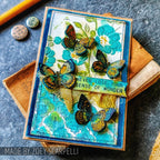 Tim Holtz Clear Stamps and Stencil Flutter, Floral and Trellis thmm144 flowers