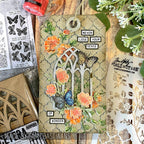 Tim Holtz Clear Stamps and Stencil Flutter, Floral and Trellis thmm144 wonderful