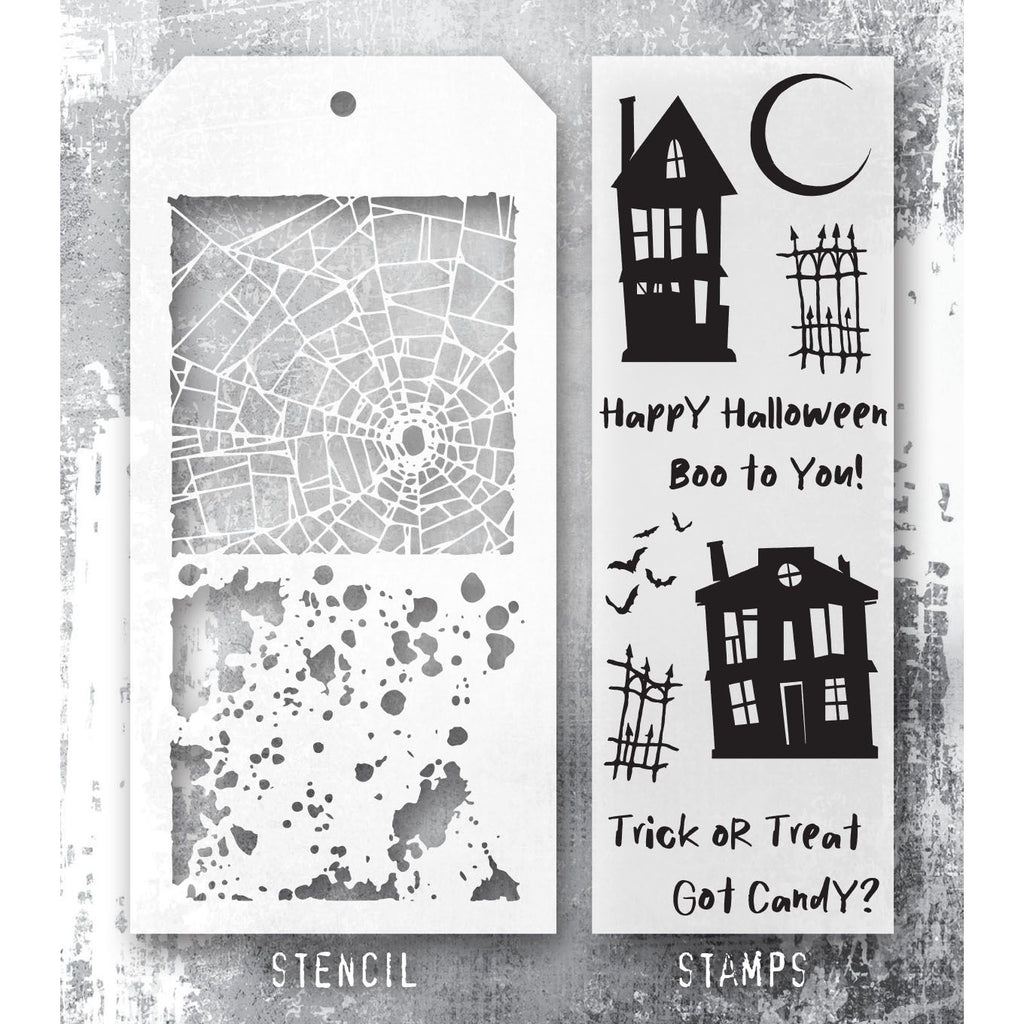 Tim Holtz Clear Stamps and Stencil Ghost Town, Grime, Shatter thmm194 image 1