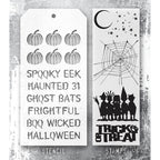 Tim Holtz Clear Stamps and Stencil Halloween Cutouts, Pumpkins, Halloween thmm203 stamp and stencil image