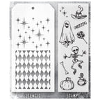 Tim Holtz Clear Stamps and Stencil Halloween Doodles, Harlequin and Sparkle thmm145 product image