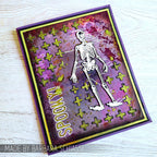 Tim Holtz Clear Stamps and Stencil Halloween Outlines, Peekaboo, Spellbound thmm199 spooky skeleton card barbara schiassi