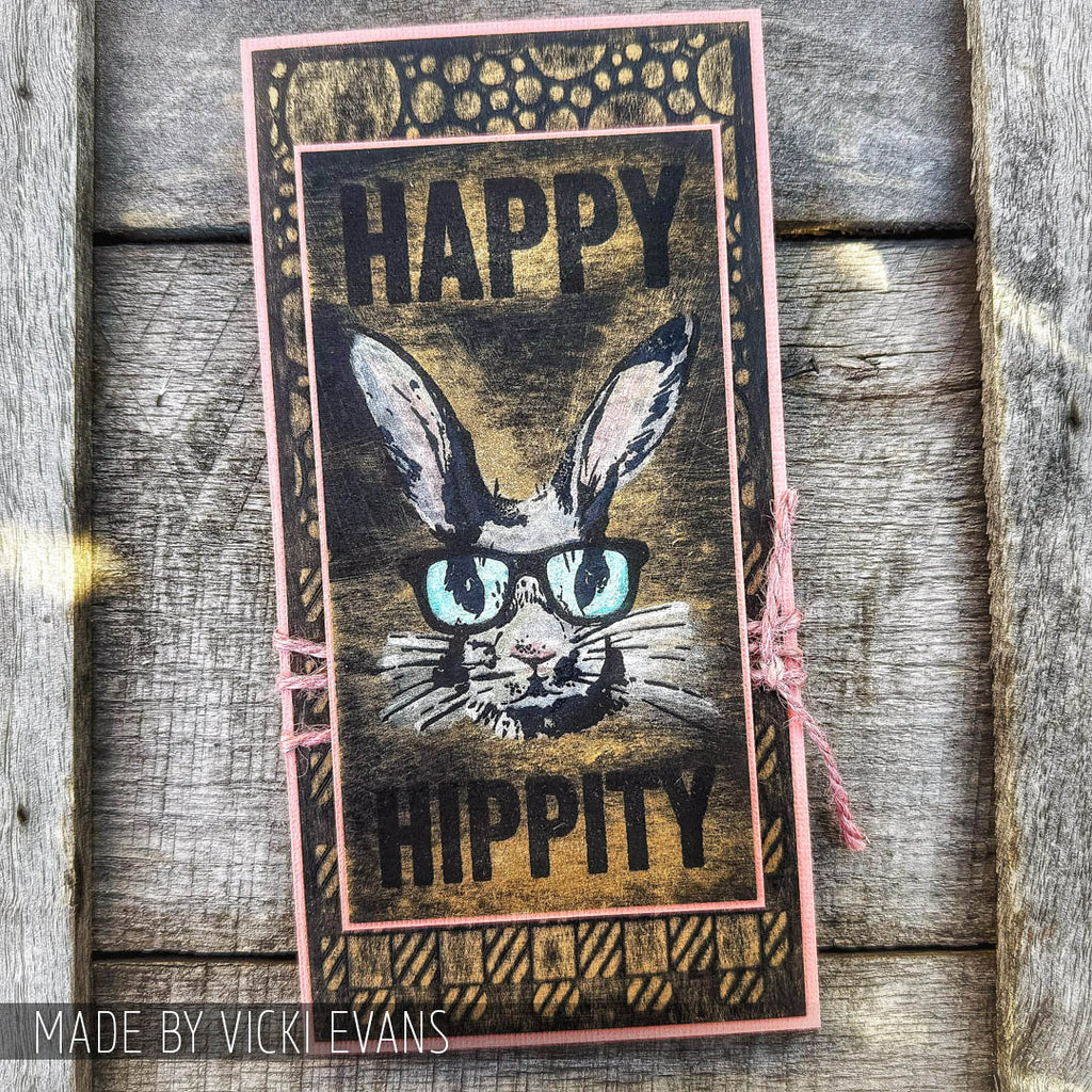 Tim Holtz Clear Stamps and Stencil Hipster Bunny, Plaid and Polkadot thmm164 bubbles