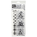 Tim Holtz Clear Stamps and Stencil Holiday Sketchbook, Plaid, Flurries thmm176